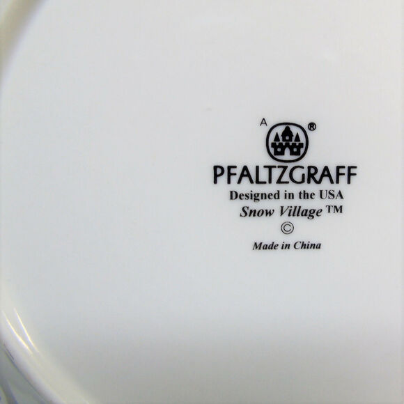 Pfaltzgraff Christmas Dinner Plate 11" Stoneware Snow Village Santa Snowman Barn - Picture 5 of 6